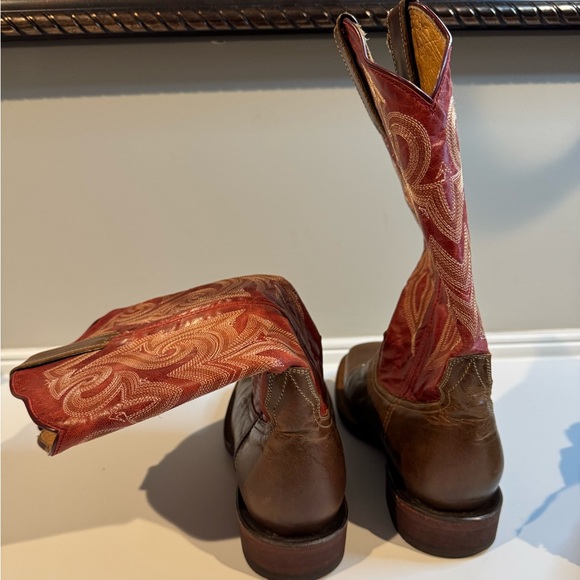 Rocky HandHewn Women's Square Toe Western Boot size 7 M Red Cranberry - Picture 12 of 13